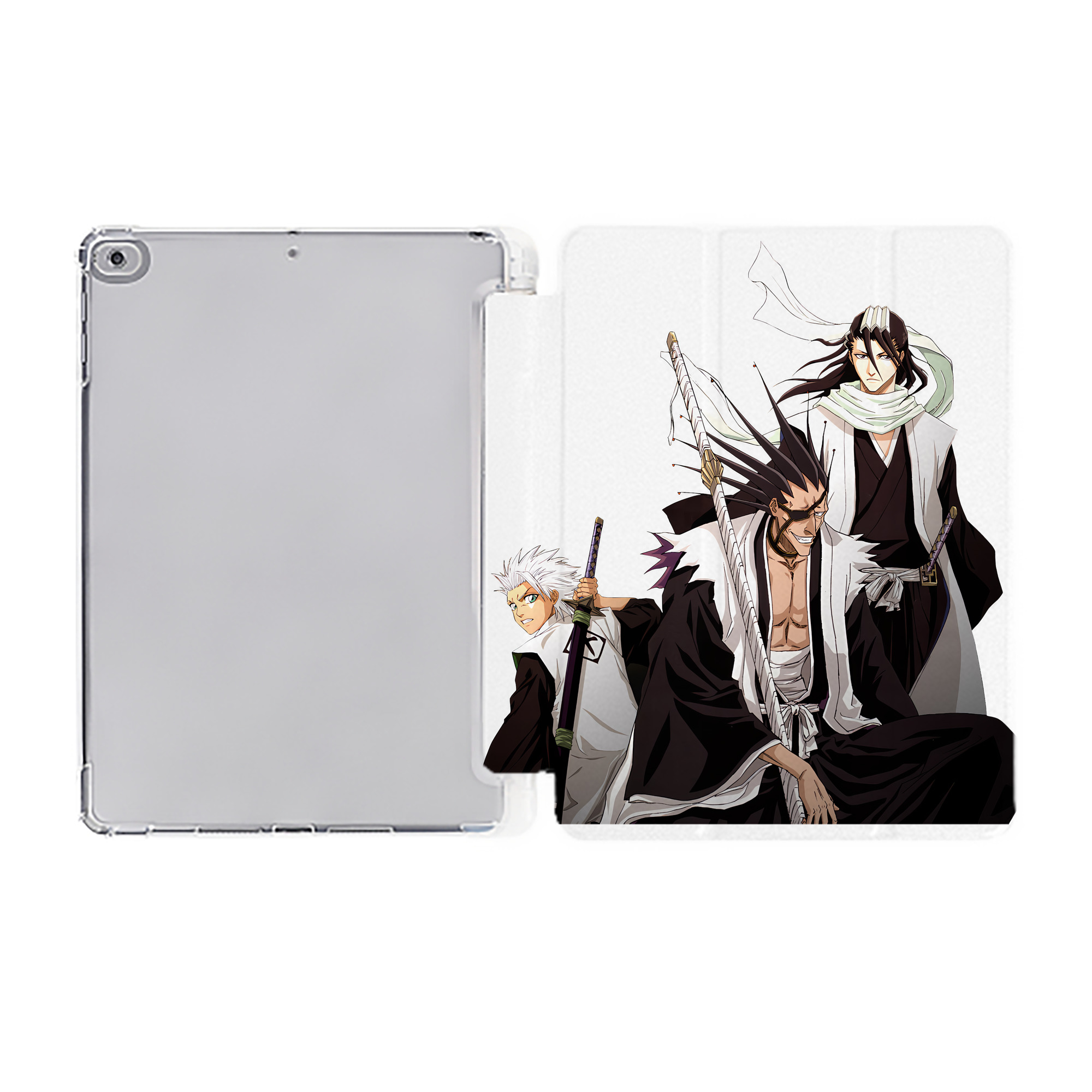 （画像用） ブリーチ ざらき けんぱち BLEACH Zaraki Kenpachi IPad ケース ペン収納付き 三つ折りスタンド PUレザー×シリコン 対応機種9.5/10.5/10.9インチ